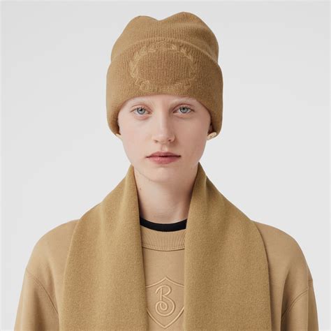 Burberry Oak Leaf Crest Cashmere Beanie